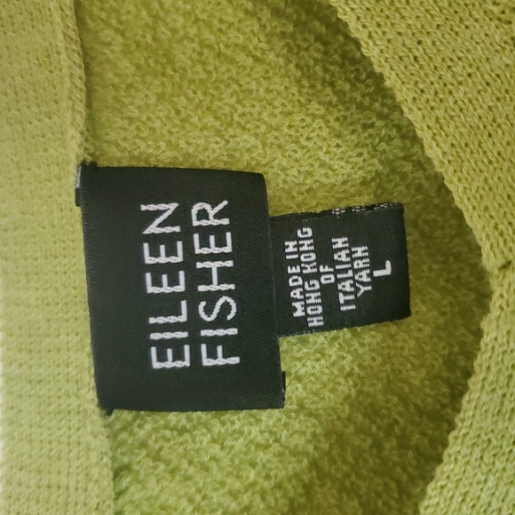Eileen Fisher Sweater Knit Tank Top Size Large  Italian Yarn 100% Wool Green - Picture 3 of 7